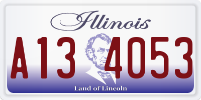 IL license plate A134053