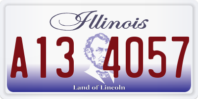 IL license plate A134057
