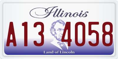 IL license plate A134058