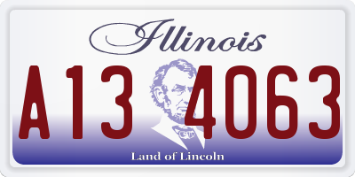 IL license plate A134063