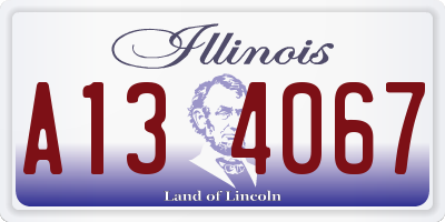 IL license plate A134067