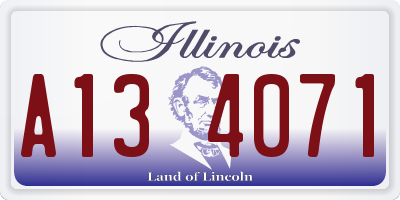 IL license plate A134071