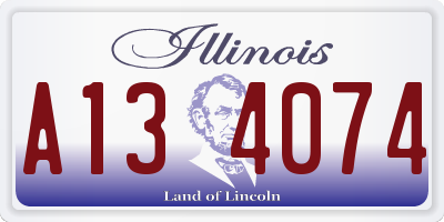 IL license plate A134074