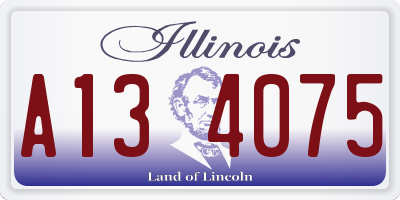 IL license plate A134075