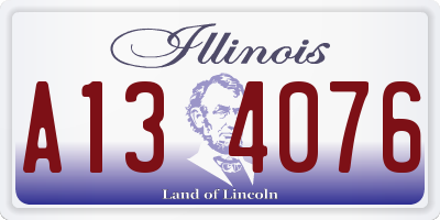 IL license plate A134076