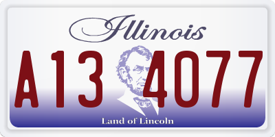 IL license plate A134077