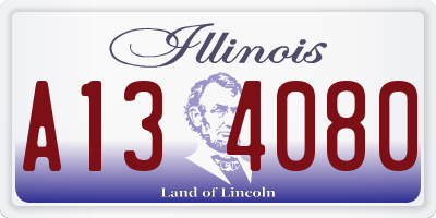 IL license plate A134080