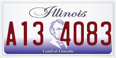 IL license plate A134083