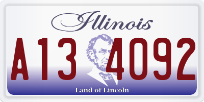 IL license plate A134092