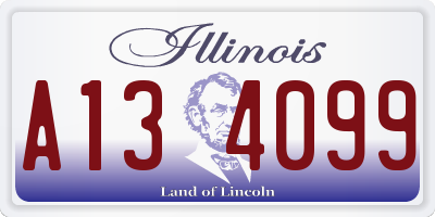 IL license plate A134099