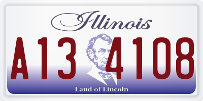 IL license plate A134108