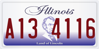 IL license plate A134116