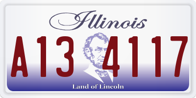 IL license plate A134117