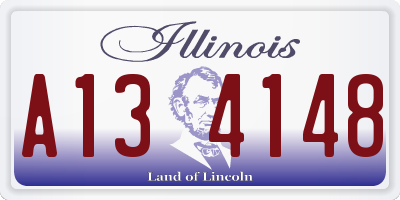IL license plate A134148