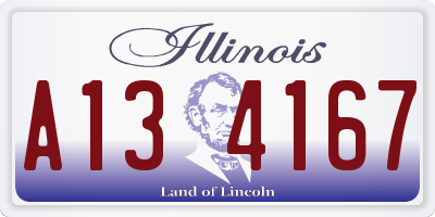 IL license plate A134167