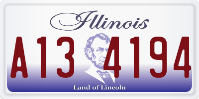 IL license plate A134194