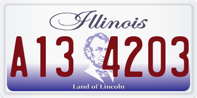 IL license plate A134203