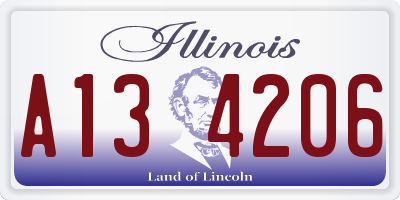 IL license plate A134206