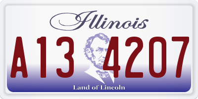 IL license plate A134207