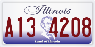 IL license plate A134208