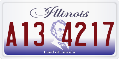 IL license plate A134217