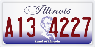 IL license plate A134227
