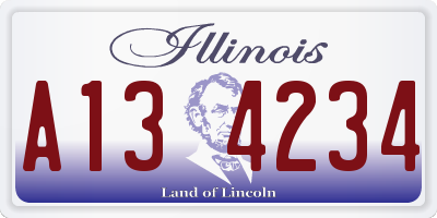 IL license plate A134234