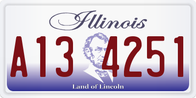 IL license plate A134251