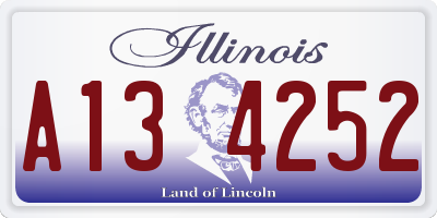 IL license plate A134252