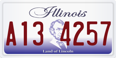 IL license plate A134257