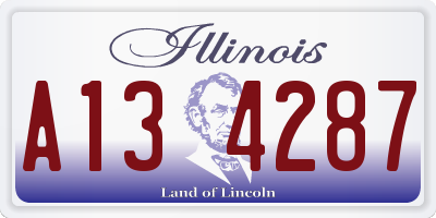 IL license plate A134287