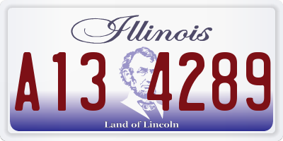 IL license plate A134289