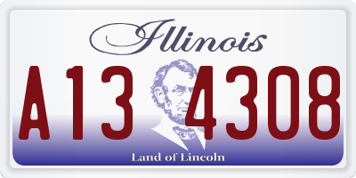 IL license plate A134308