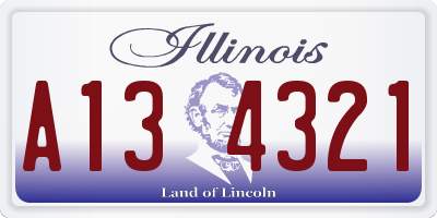 IL license plate A134321