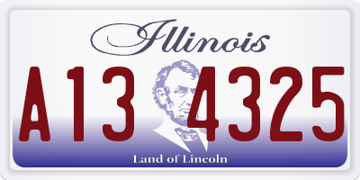 IL license plate A134325
