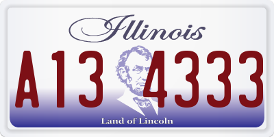 IL license plate A134333