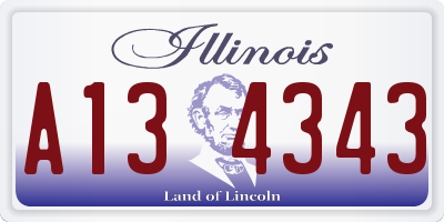 IL license plate A134343