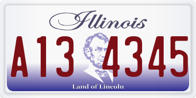 IL license plate A134345