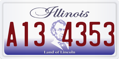 IL license plate A134353