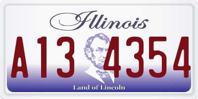 IL license plate A134354