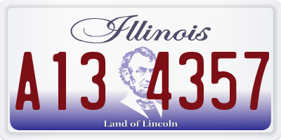 IL license plate A134357