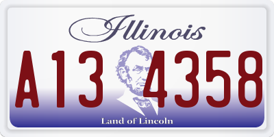 IL license plate A134358