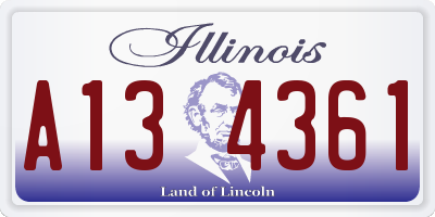IL license plate A134361