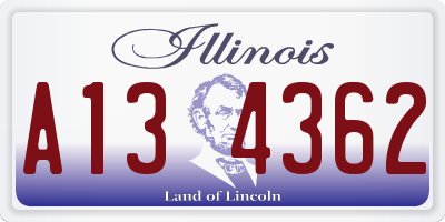 IL license plate A134362