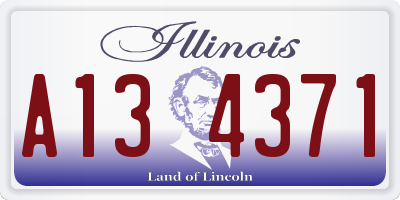 IL license plate A134371