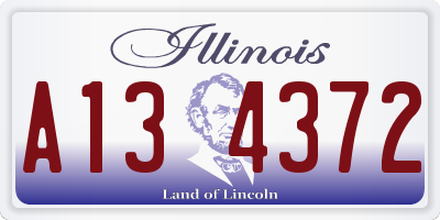 IL license plate A134372