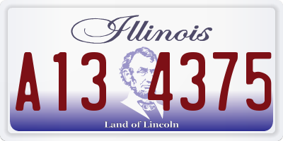 IL license plate A134375