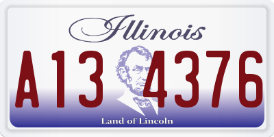 IL license plate A134376