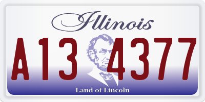 IL license plate A134377