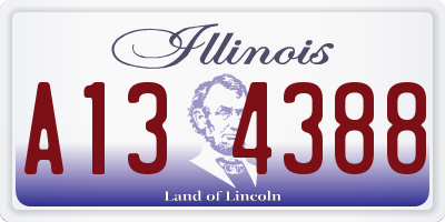 IL license plate A134388